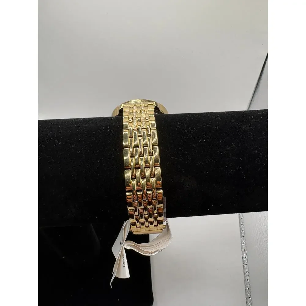 Michael Kors Women Watch Gold Crystal Pave Bezel Champagne Dial Bracelet Gold